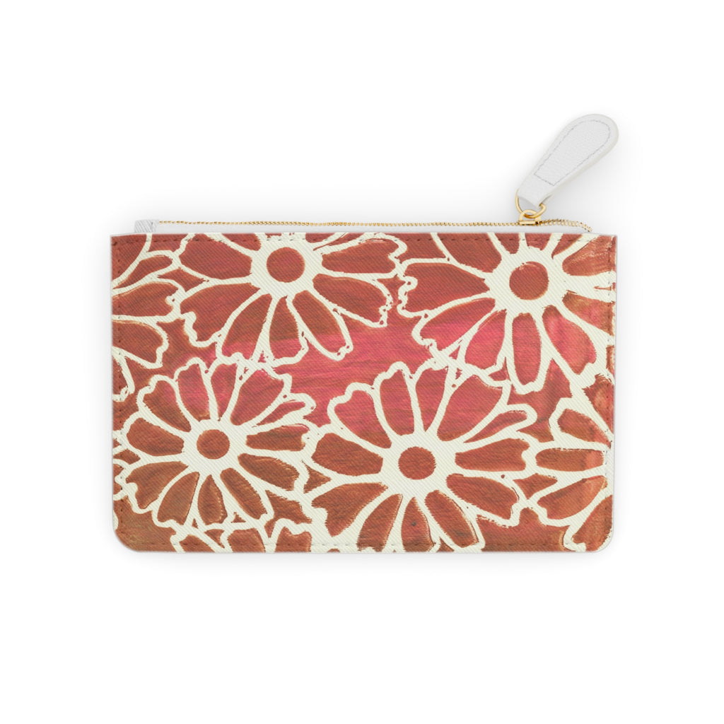Daisy Pattern Mini Clutch — Floral Zip Pouch for Everyday Essentials