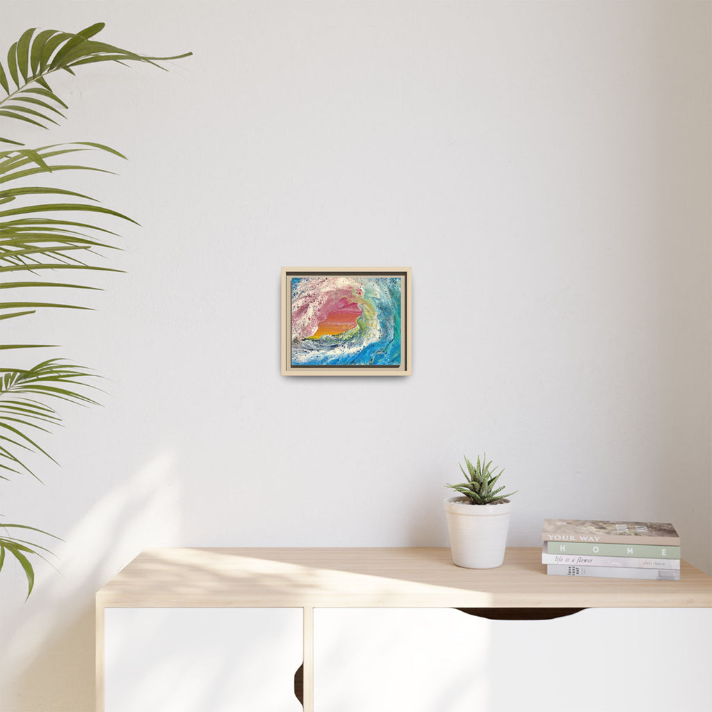 Abstract Ocean Wave Framed Canvas Print — Colorful Coastal Wall Art