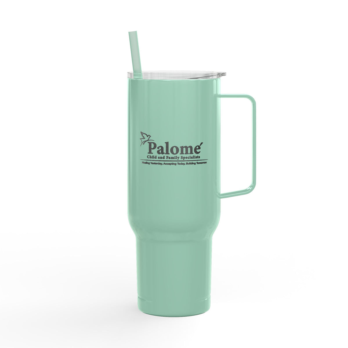 Engraved 40oz Insulated Tumbler with Lid – Custom 'Paloma' Logo Travel Mug