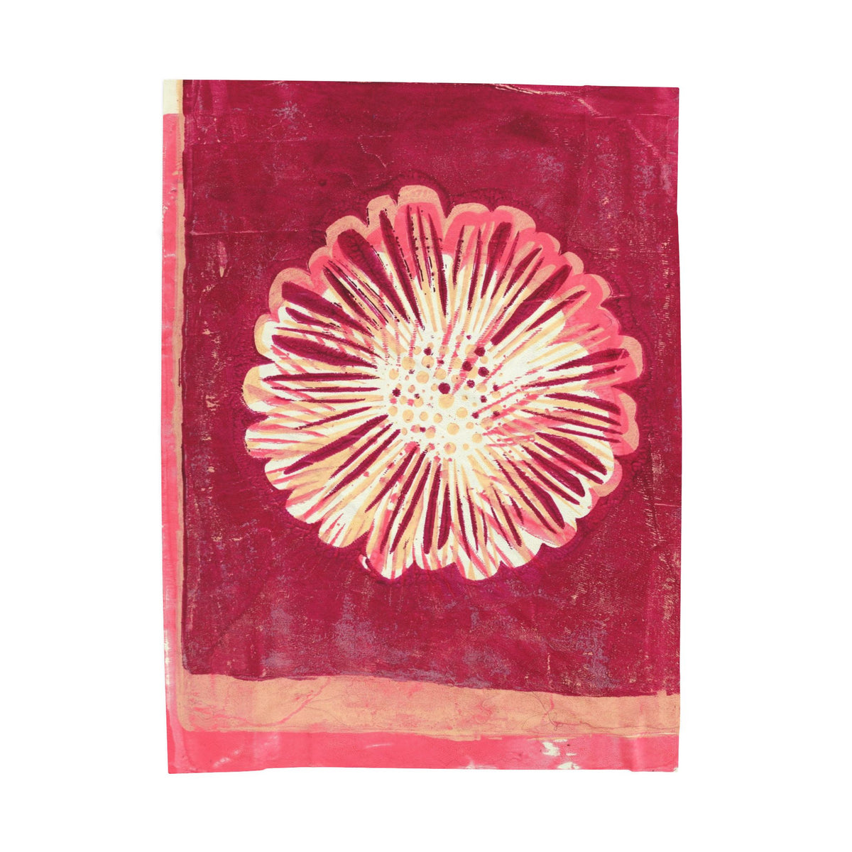 Velveteen Plush Blanket — Pink Floral Burst Throw