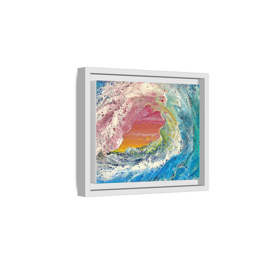 Abstract Ocean Wave Framed Canvas Print — Colorful Coastal Wall Art