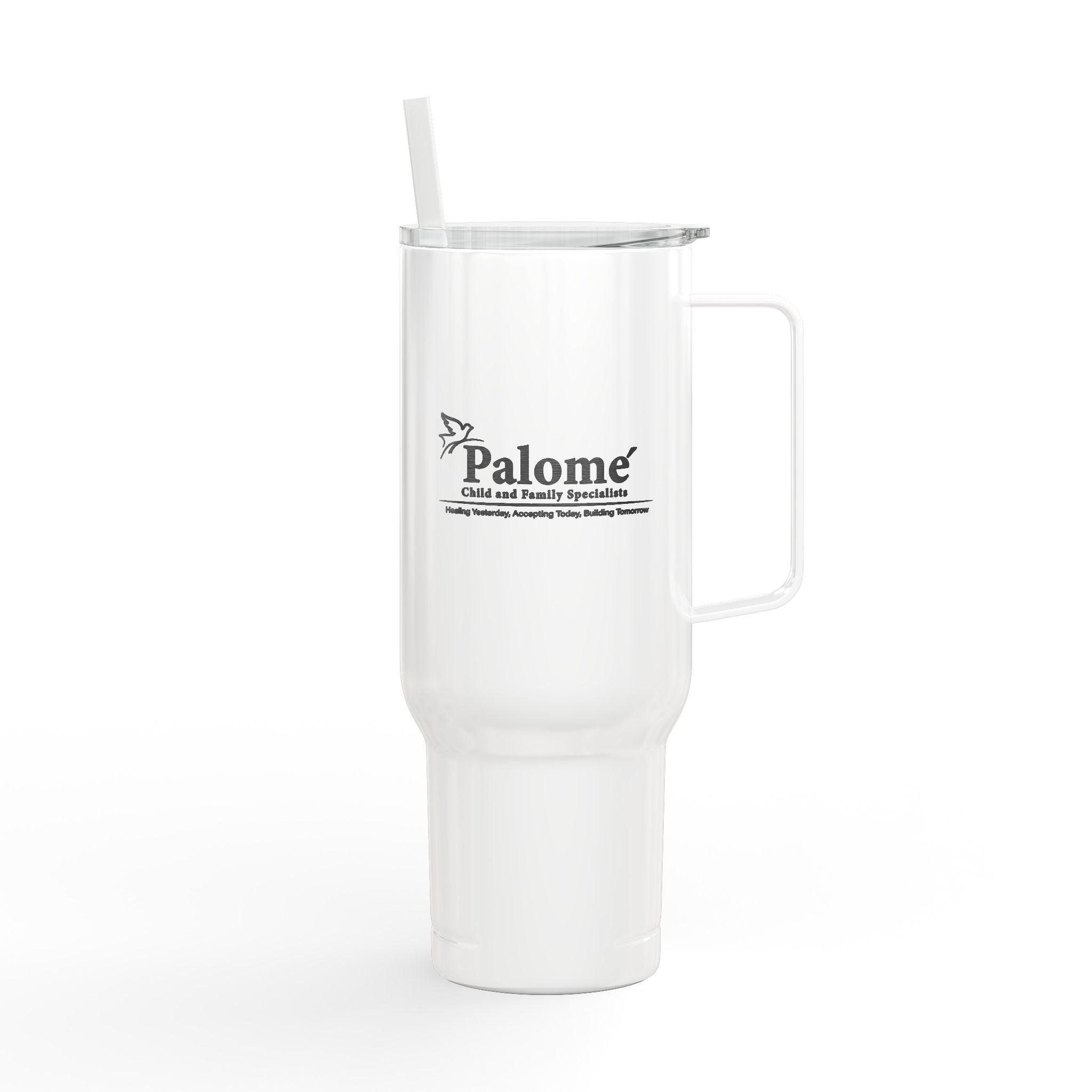 Engraved 40oz Insulated Tumbler with Lid – Custom 'Paloma' Logo Travel Mug