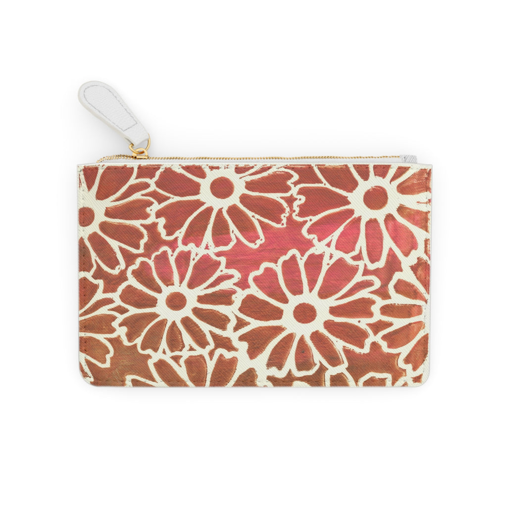 Daisy Pattern Mini Clutch — Floral Zip Pouch for Everyday Essentials