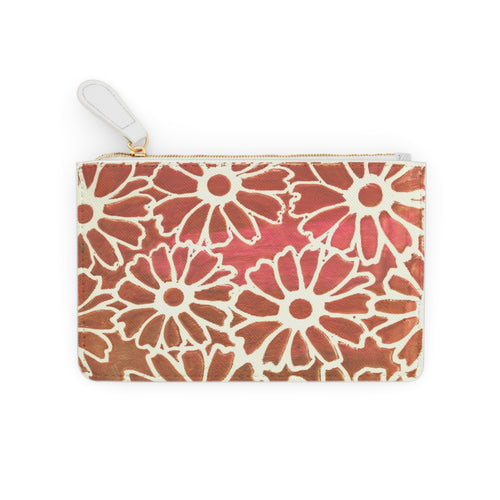 Daisy Pattern Mini Clutch — Floral Zip Pouch for Everyday Essentials