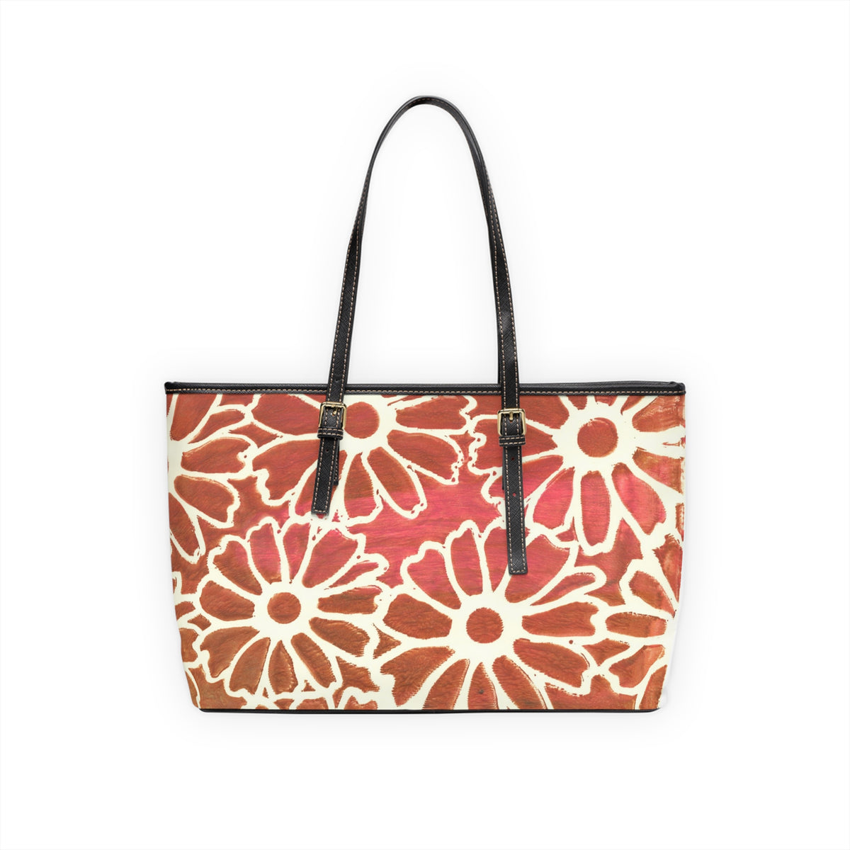 Floral Watercolor PU Leather Shoulder Bag