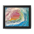 Abstract Ocean Wave Framed Canvas Print — Colorful Coastal Wall Art