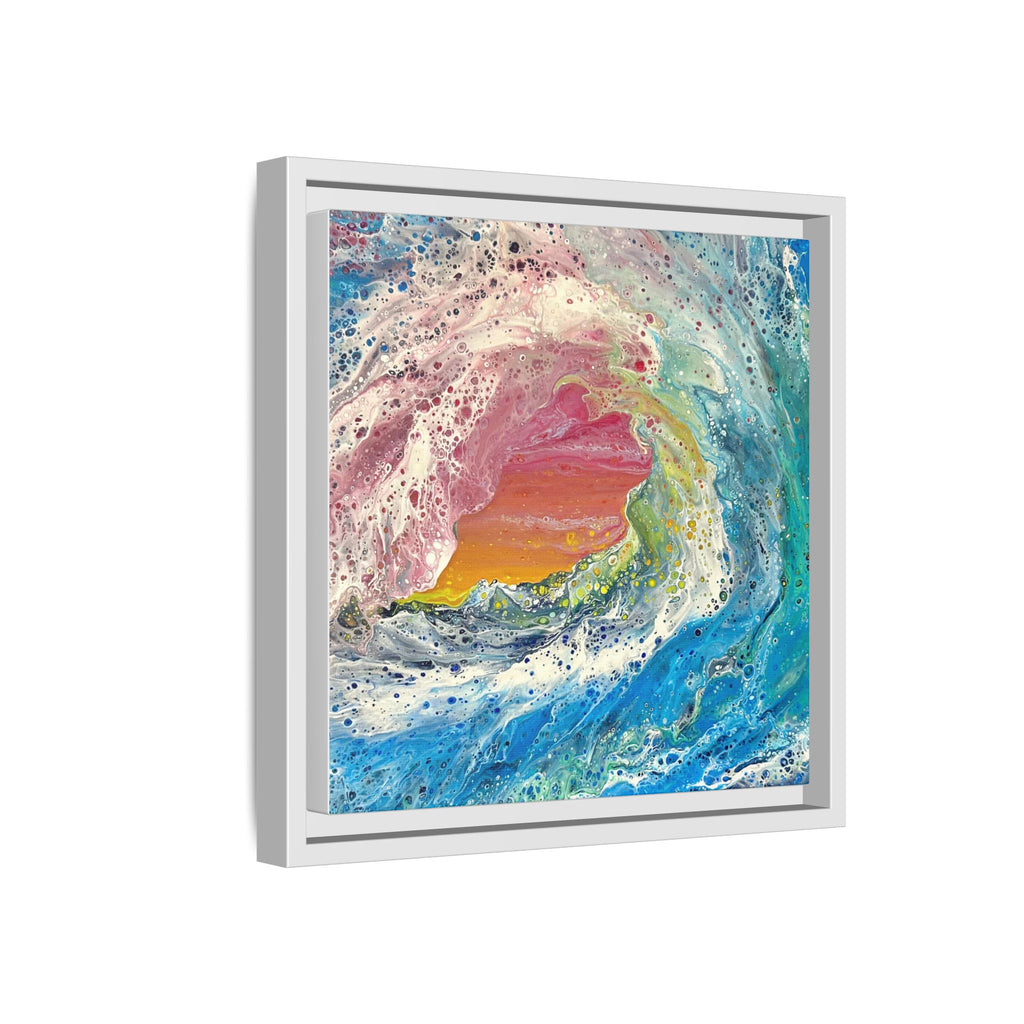 Abstract Ocean Wave Framed Canvas Print — Colorful Coastal Wall Art