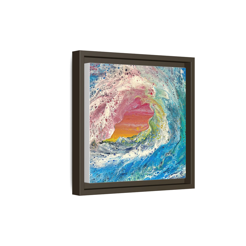 Abstract Ocean Wave Framed Canvas Print — Colorful Coastal Wall Art