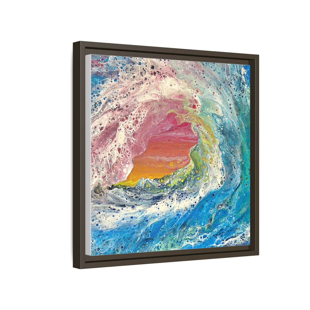 Abstract Ocean Wave Framed Canvas Print — Colorful Coastal Wall Art