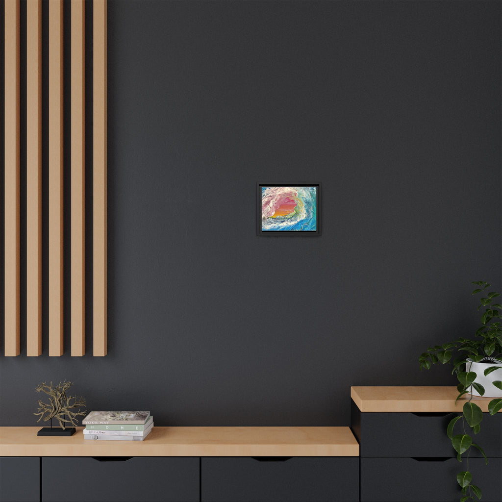 Abstract Ocean Wave Framed Canvas Print — Colorful Coastal Wall Art