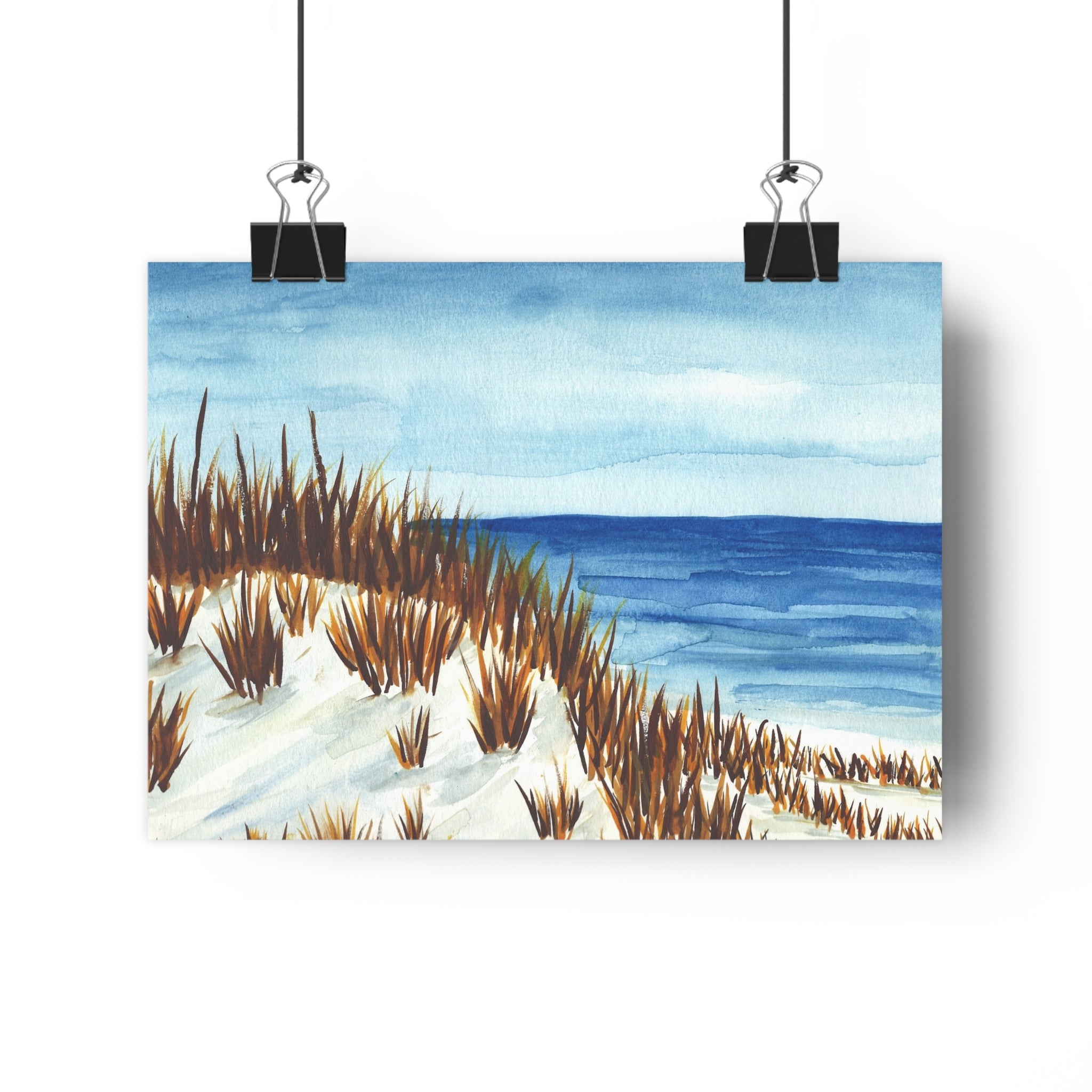 Giclée Art Print — Coastal Dune Watercolor Seascape