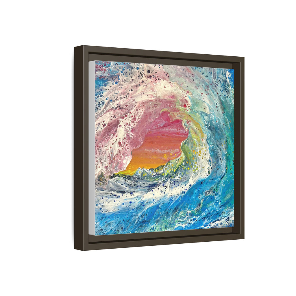 Abstract Ocean Wave Framed Canvas Print — Colorful Coastal Wall Art