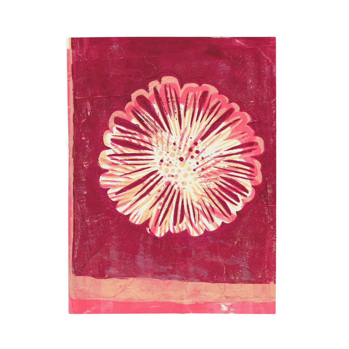 Velveteen Plush Blanket — Pink Floral Burst Throw