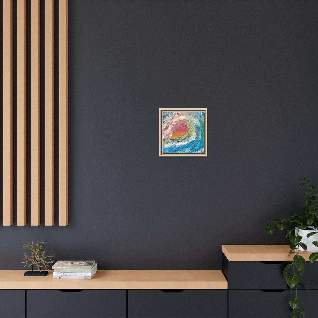 Abstract Ocean Wave Framed Canvas Print — Colorful Coastal Wall Art